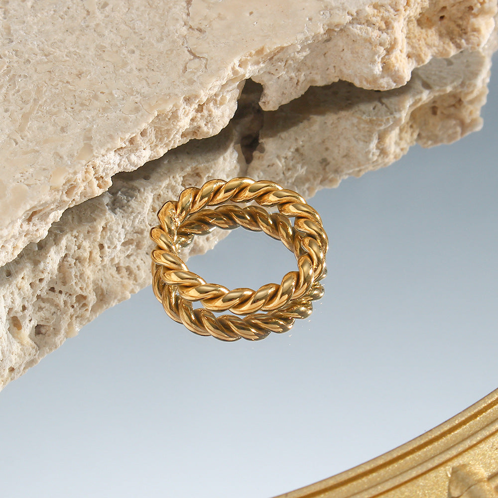 Twist Ring | Stylish Twisted Design in Ethically Sourced Gold 4
