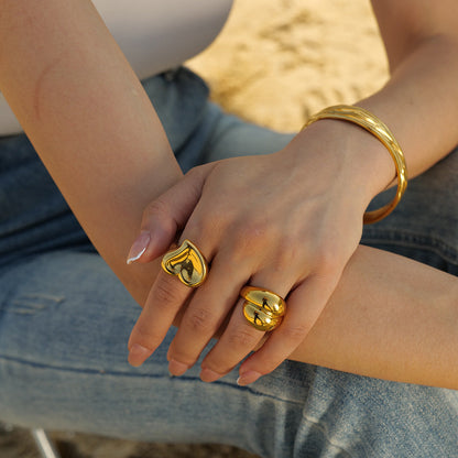 Twisted Band Gold Ring | Ethically Sourced 18k Gold-Plated Durable Design 1