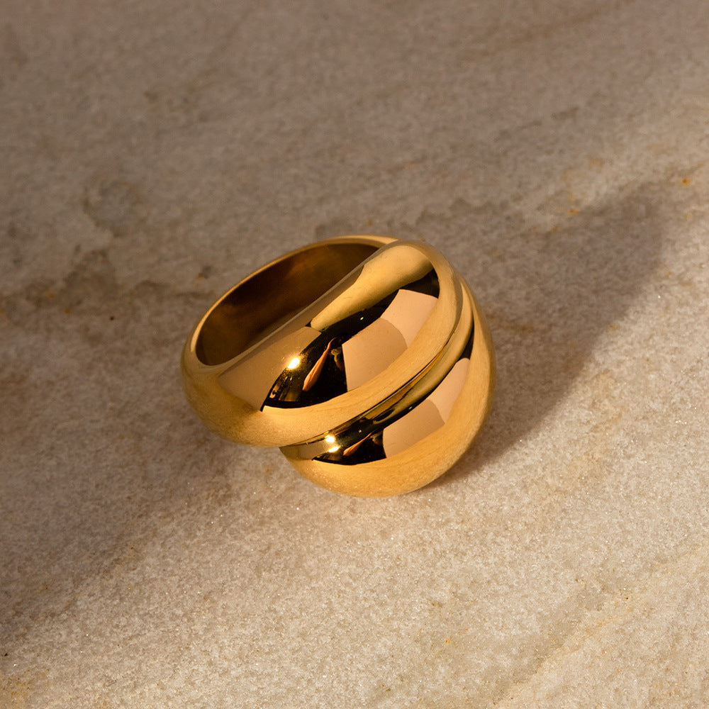 Twisted Band Gold Ring | Ethically Sourced 18k Gold-Plated Durable Design 2