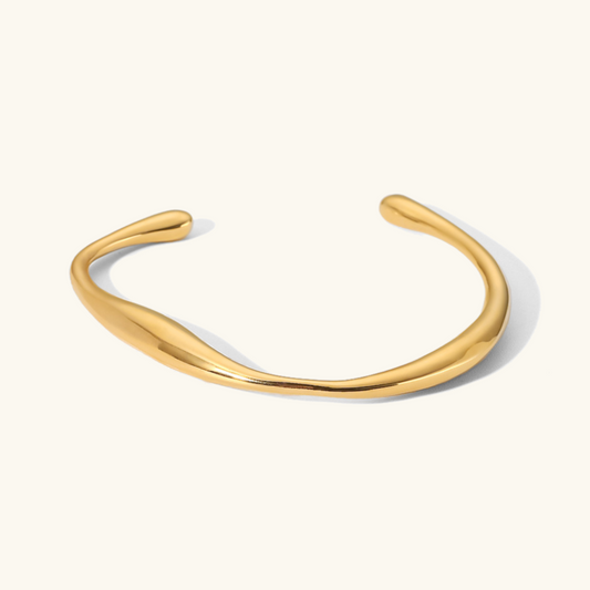 Twisted Gold Bangle Bracelet | Hypoallergenic Stainless Steel with 18k Gold Finish 0