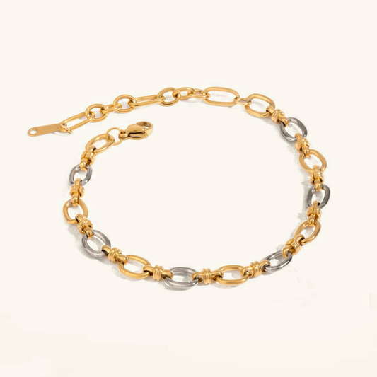 Two-Tone Gold Bracelet | Waterproof, Hypoallergenic, Durable Design 0