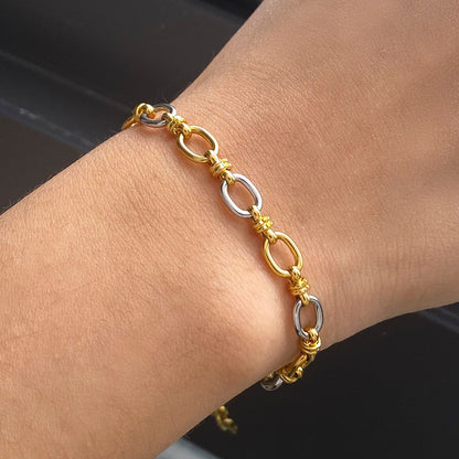 Two-Tone Gold Bracelet | Waterproof, Hypoallergenic, Durable Design 1