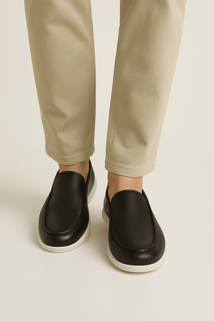 Two-Tone Leather Loafers for Women | Stylish Comfort with Flexible Sole 1