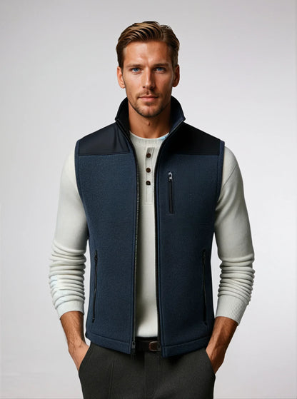 Washable Navy Wool Vest