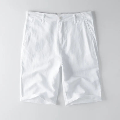 Urban Elegance | Men's Cotton Linen Blend Knee-Length Shorts with Pockets 3