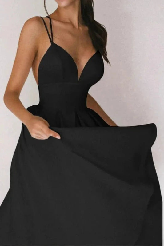 V-Neck Strappy Dress | Elegant Summer Dress with Adjustable Straps 0