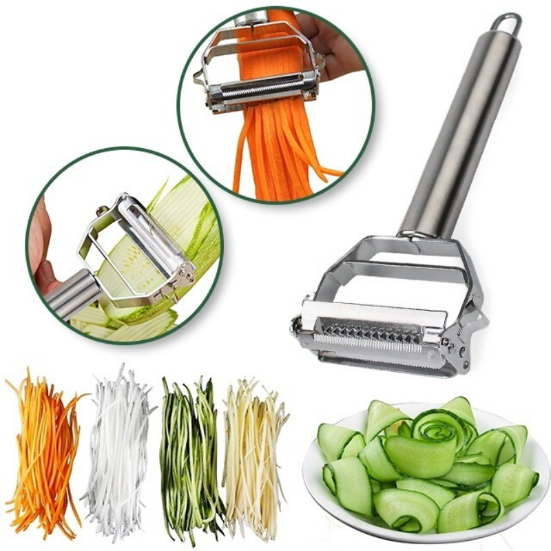 Vegetable Slicer | Dual Stainless Steel Blades for Peeling and Julienning 0