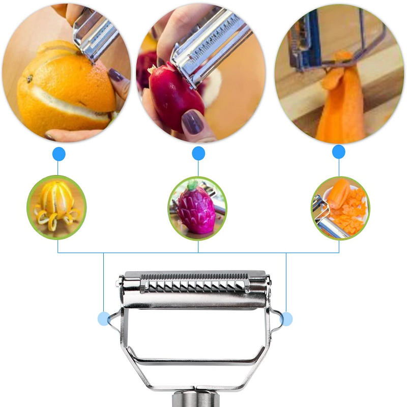 Vegetable Slicer | Dual Stainless Steel Blades for Peeling and Julienning 8