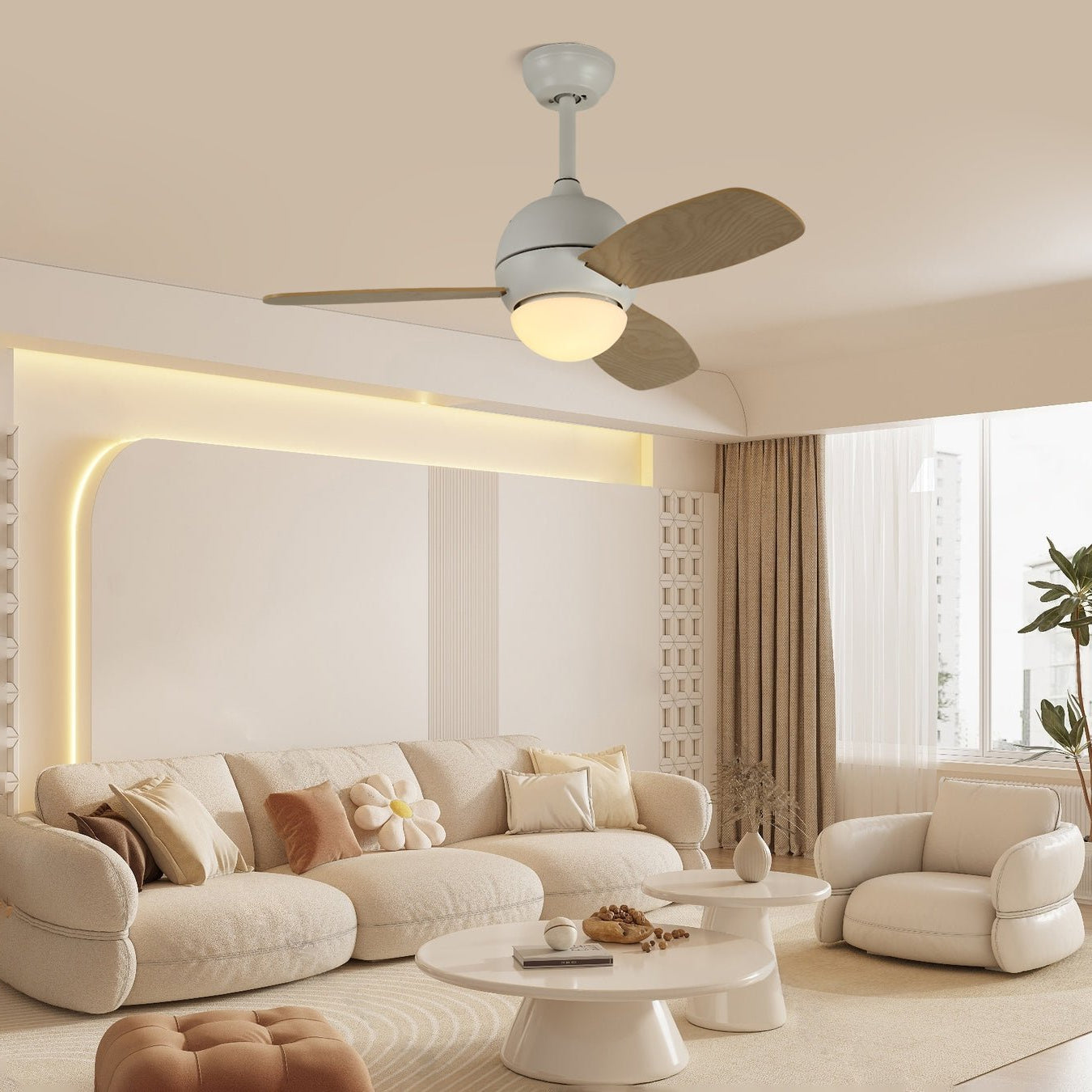 Vento | Modern Ceiling Fan Light with LED and Variable Frequency Motor 3