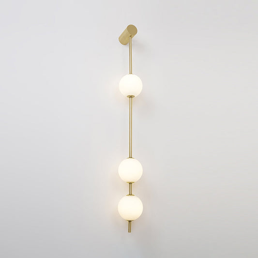 Vertical Balls Wall Lamp | Elegant Brass Sconce with Adjustable Height 0