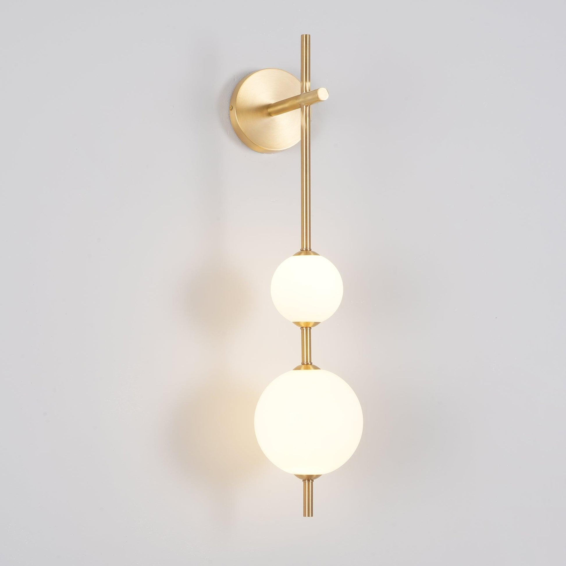 Vertical Glass Globe Wall Sconce | Dimmable Stylish Lighting with Gold Finish 0