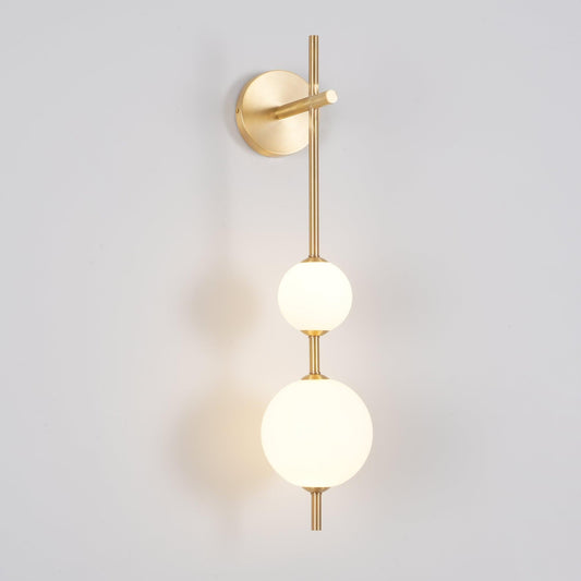 Vertical Glass Globe Wall Sconce | Dimmable Stylish Lighting with Gold Finish 0