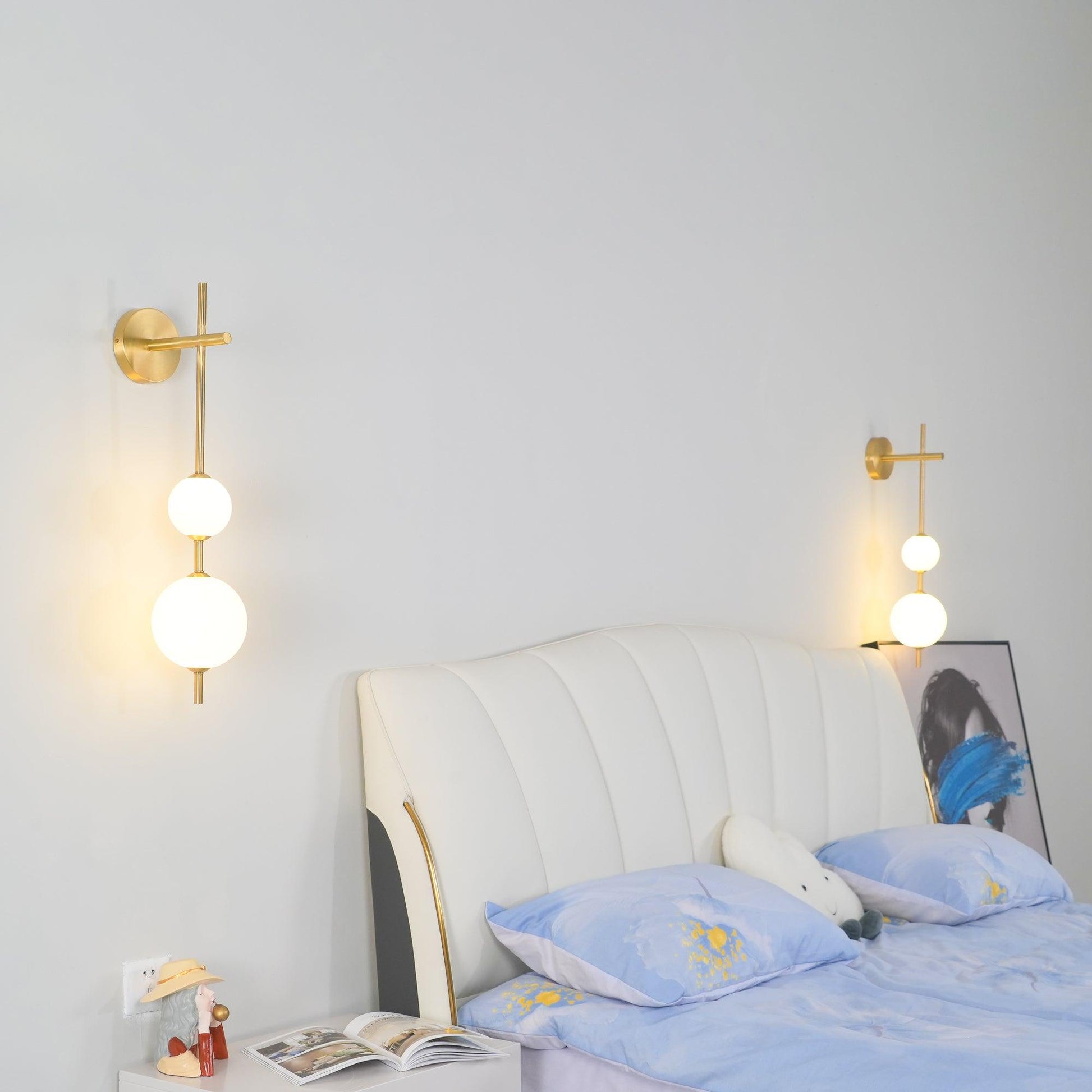 Vertical Glass Globe Wall Sconce | Dimmable Stylish Lighting with Gold Finish 7