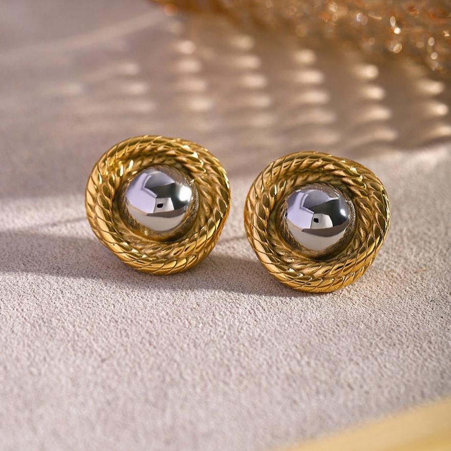 Vintage-Inspired Gold Earrings | Ethically Sourced 18k Gold Woven Design 5