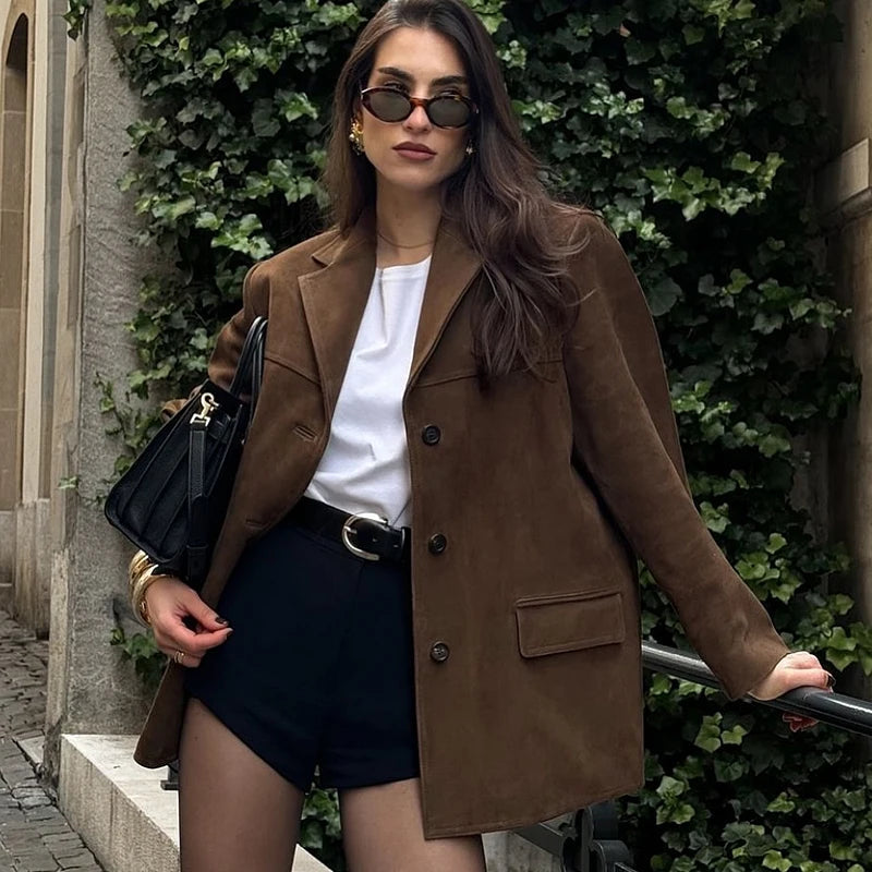 Vintage Brown Leather Jacket | Premium Suede for Demi-Season Wear 2