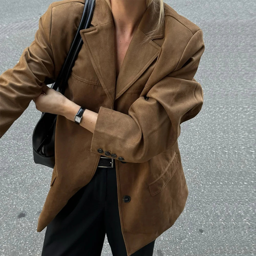Vintage Brown Leather Jacket | Premium Suede for Demi-Season Wear 4