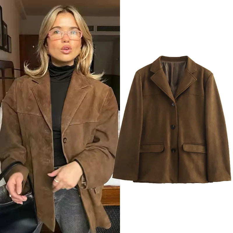 Vintage Brown Leather Jacket | Premium Suede for Demi-Season Wear 6