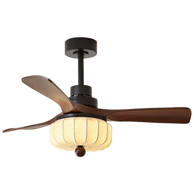 Vintage Ceiling Fan Light | Elegant Walnut & Warm Ivory Design 0