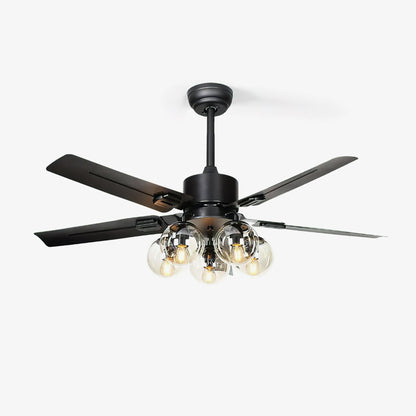 Vintage Ceiling Fan | Flush Mount Ceiling Fan with Integrated Lights 1