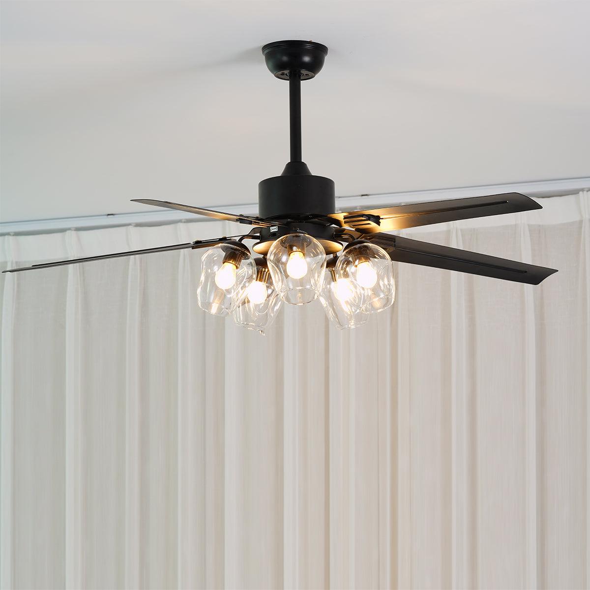 Vintage Ceiling Fan | Flush Mount Ceiling Fan with Integrated Lights 3