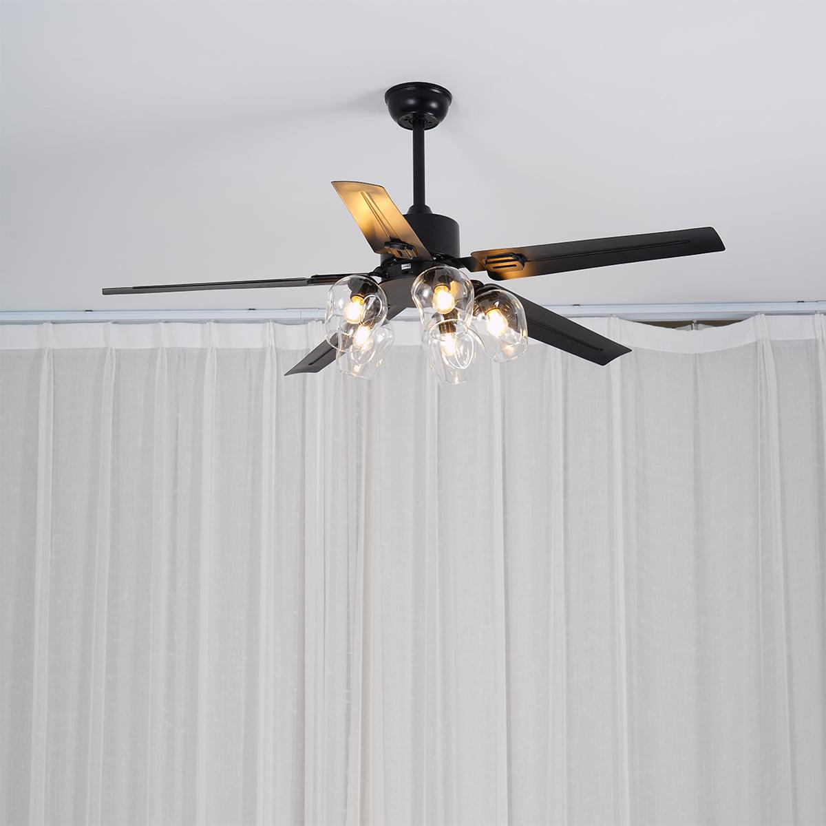 Vintage Ceiling Fan | Flush Mount Ceiling Fan with Integrated Lights 4