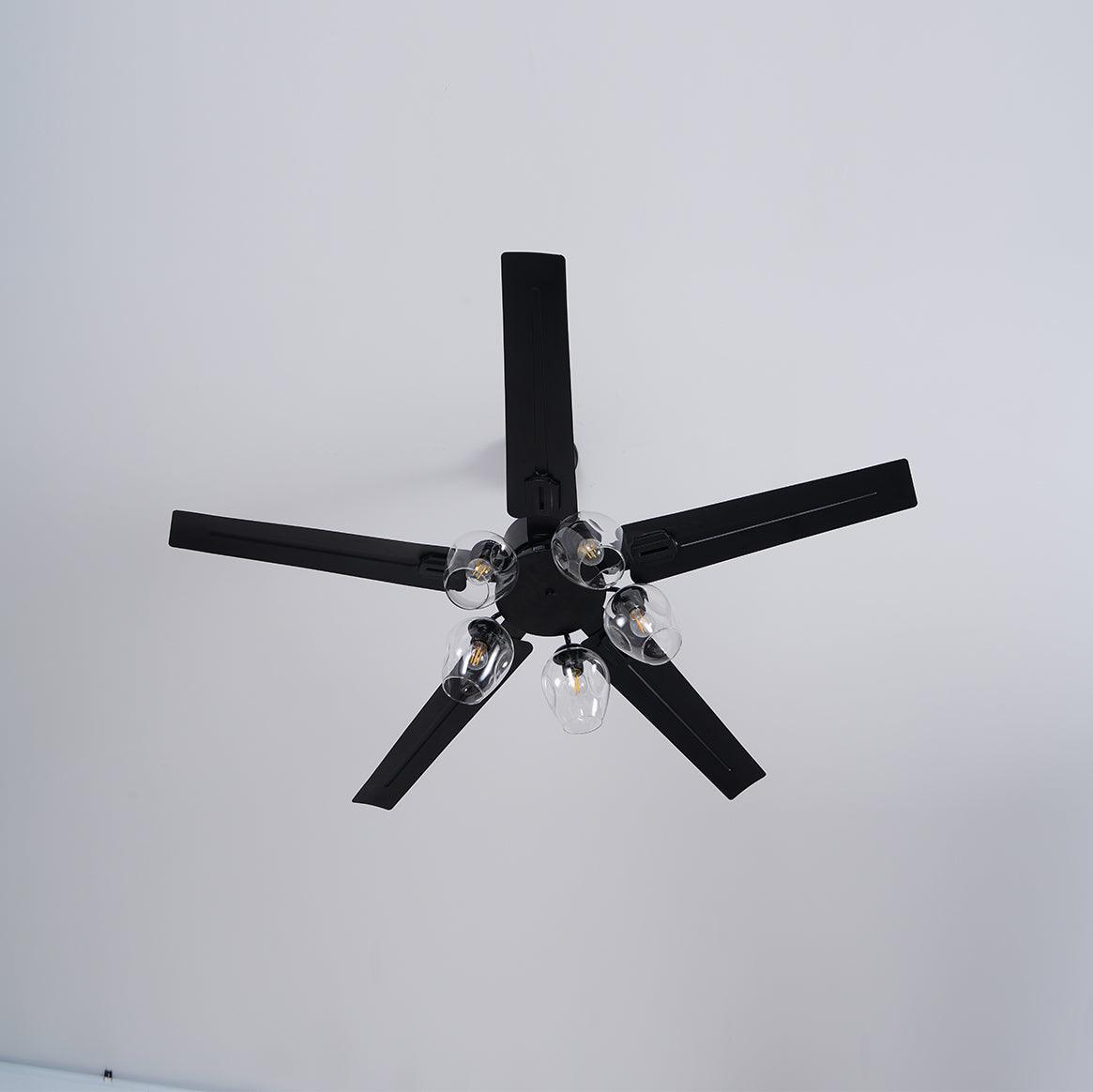 Vintage Ceiling Fan | Flush Mount Ceiling Fan with Integrated Lights 7