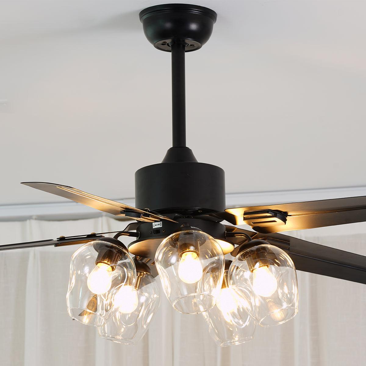 Vintage Ceiling Fan | Flush Mount Ceiling Fan with Integrated Lights 8