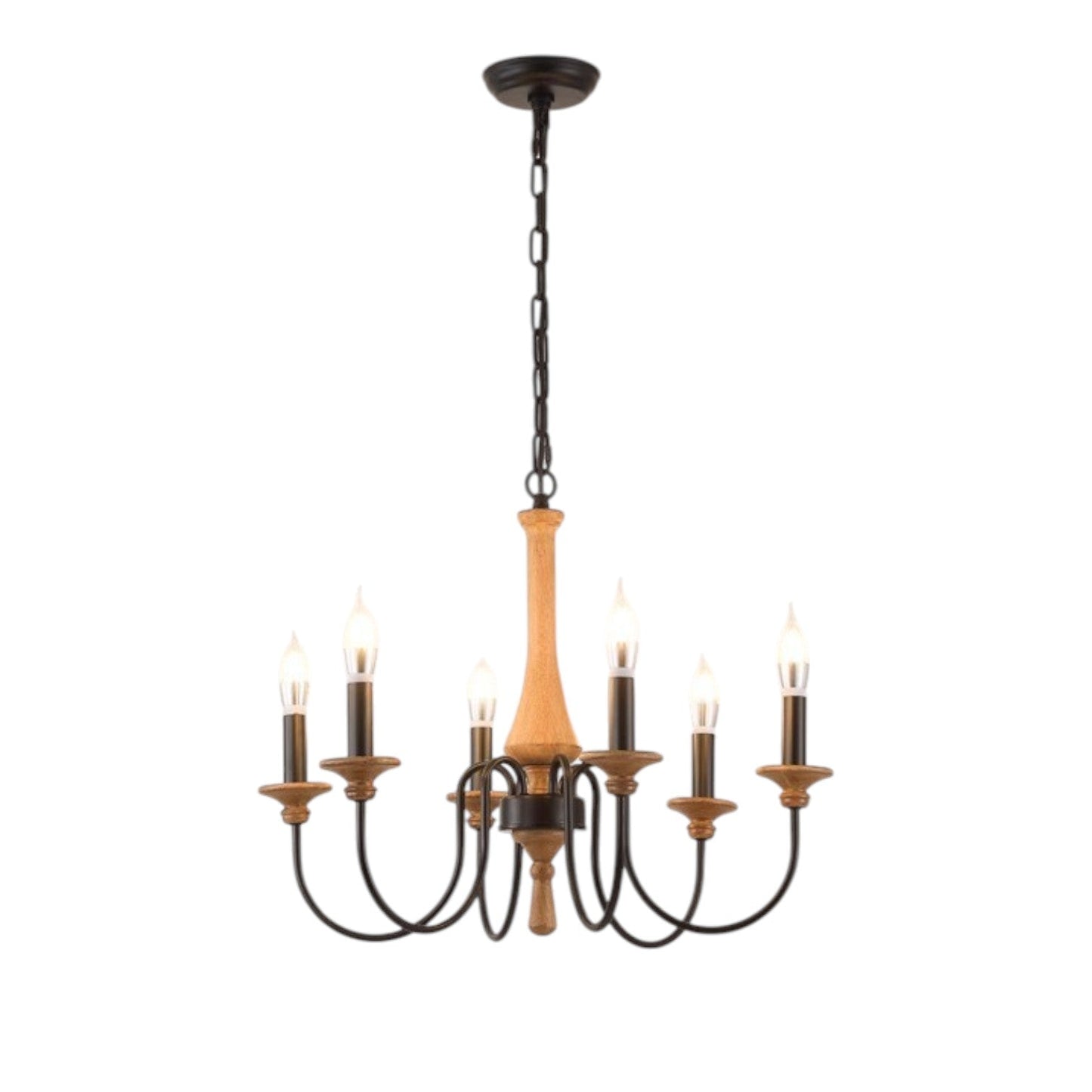 Vintage Chandelier | Elegant Wood and Iron Design for Bedrooms 0