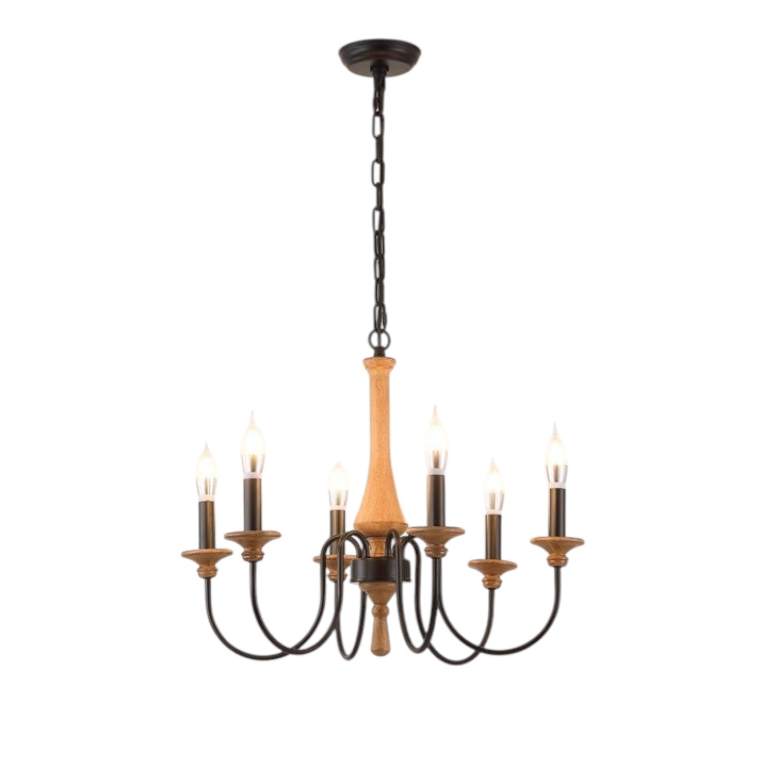 Vintage Chandelier | Elegant Wood and Iron Design for Bedrooms 0