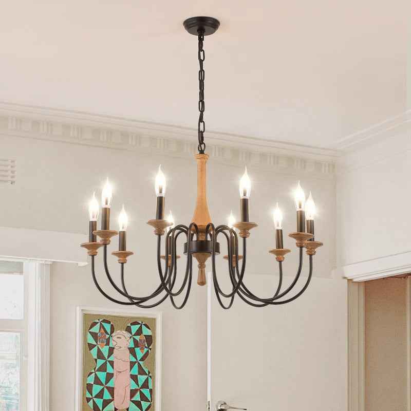 Vintage Chandelier | Elegant Wood and Iron Design for Bedrooms 1