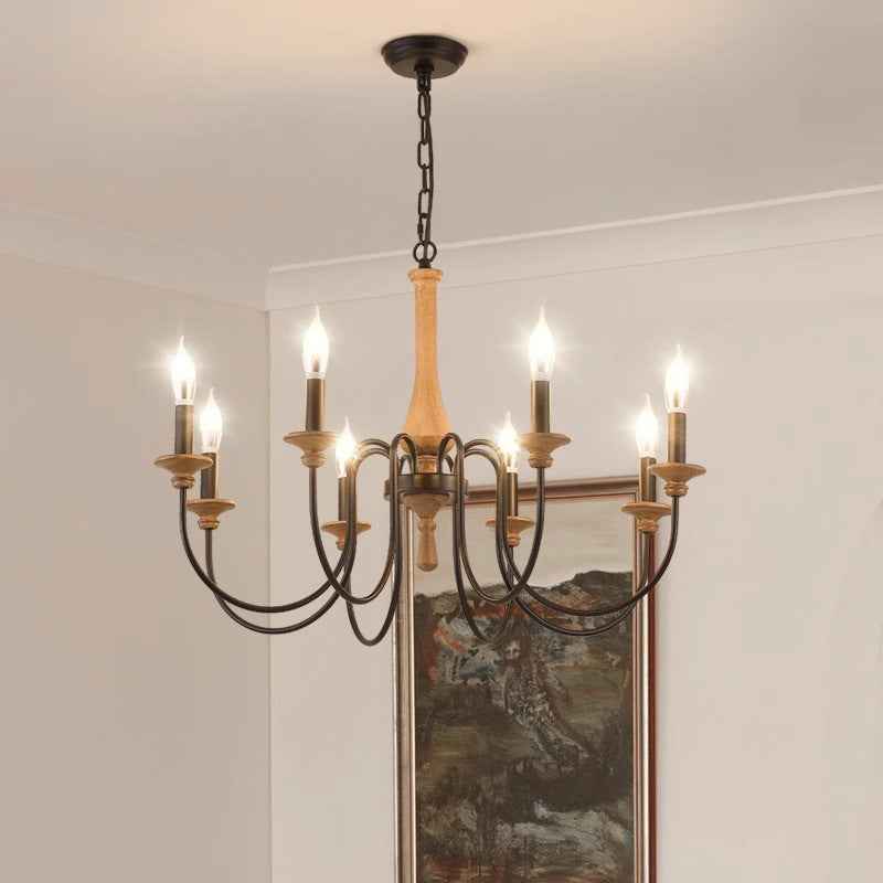 Vintage Chandelier | Elegant Wood and Iron Design for Bedrooms 3
