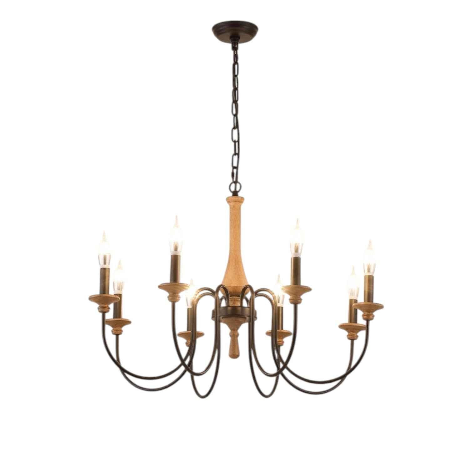 Vintage Chandelier | Elegant Wood and Iron Design for Bedrooms 4