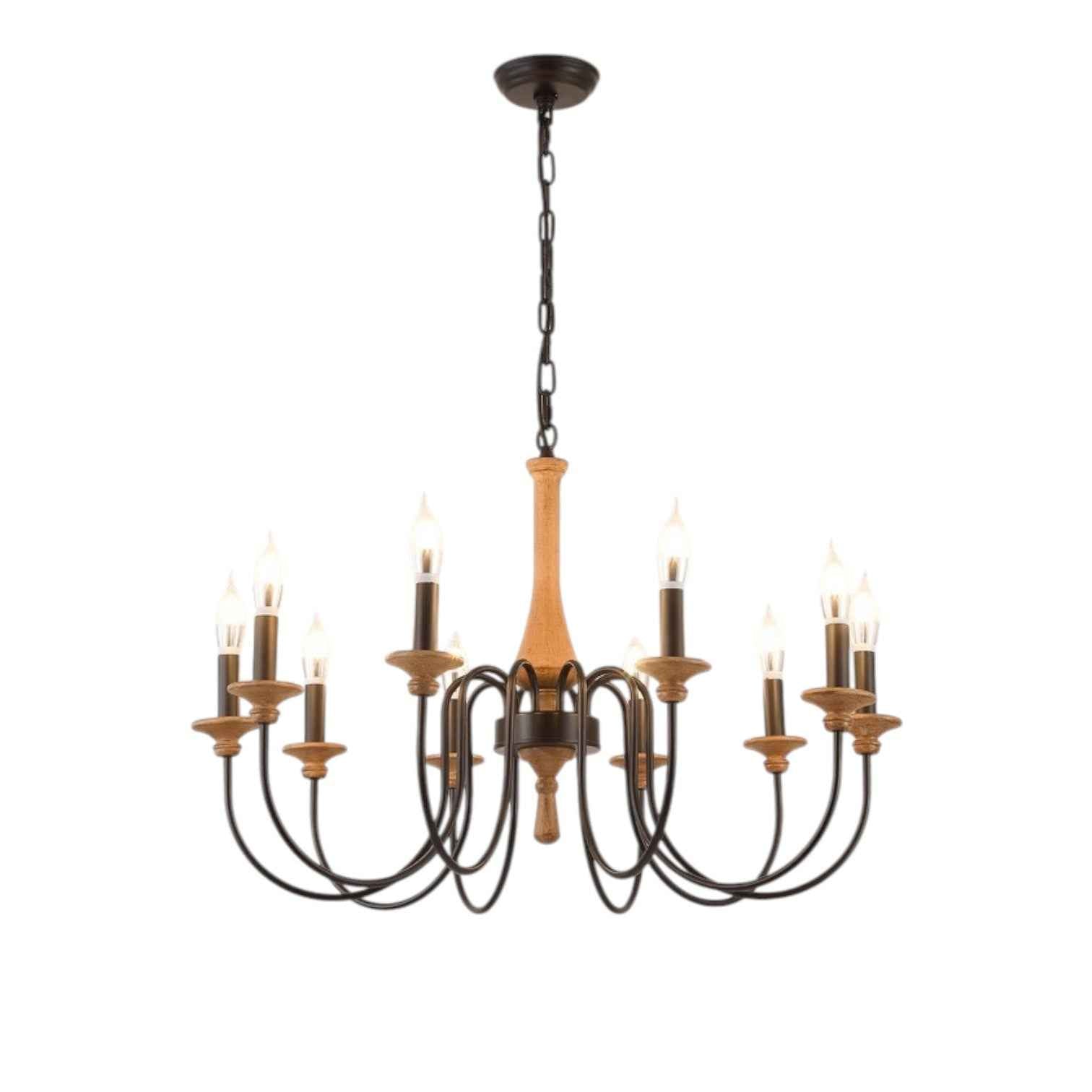 Vintage Chandelier | Elegant Wood and Iron Design for Bedrooms 5