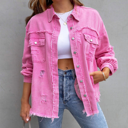 Vintage Ripped Denim Jacket | Stylish and Comfortable Design 0