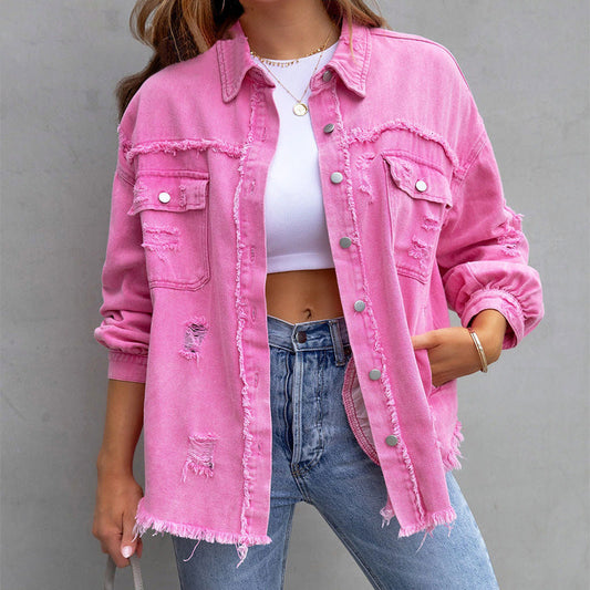 Vintage Ripped Denim Jacket | Stylish and Comfortable Design 0