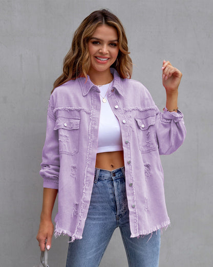 Vintage Ripped Denim Jacket | Stylish and Comfortable Design 1