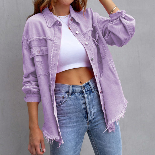 Vintage Ripped Denim Jacket | Stylish and Comfortable Design 2