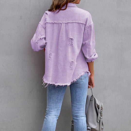 Vintage Ripped Denim Jacket | Stylish and Comfortable Design 3