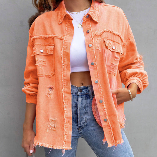 Vintage Ripped Denim Jacket | Stylish and Comfortable Design 6