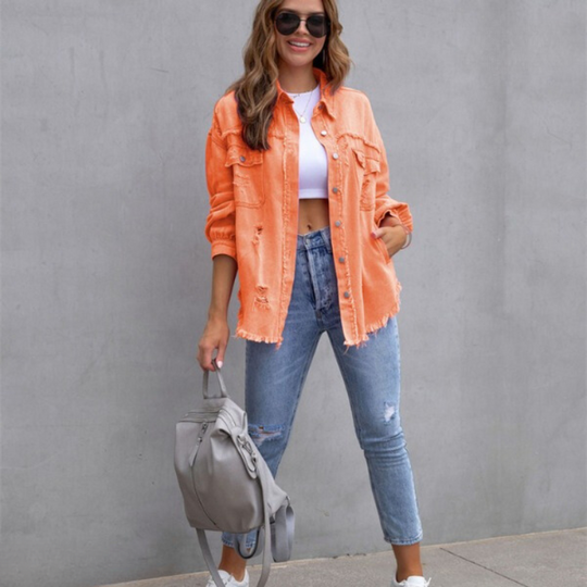 Vintage Ripped Denim Jacket | Stylish and Comfortable Design 7