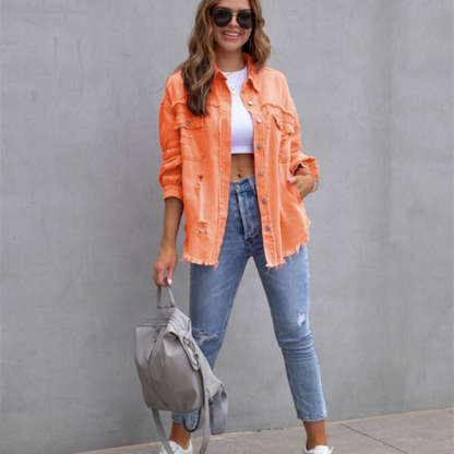 Vintage Ripped Denim Jacket | Stylish and Comfortable Design 7