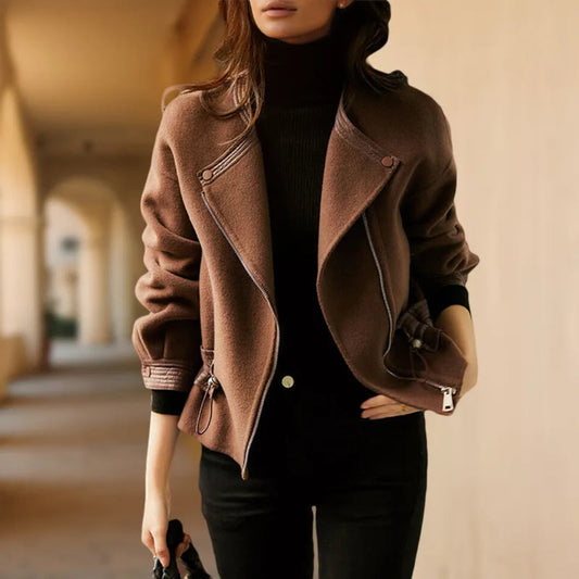 Vintage Zip Up Cashmere Coat | Oversized Wool-Blend with Asymmetrical Zip 0