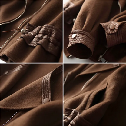Vintage Zip Up Cashmere Coat | Oversized Wool-Blend with Asymmetrical Zip 3