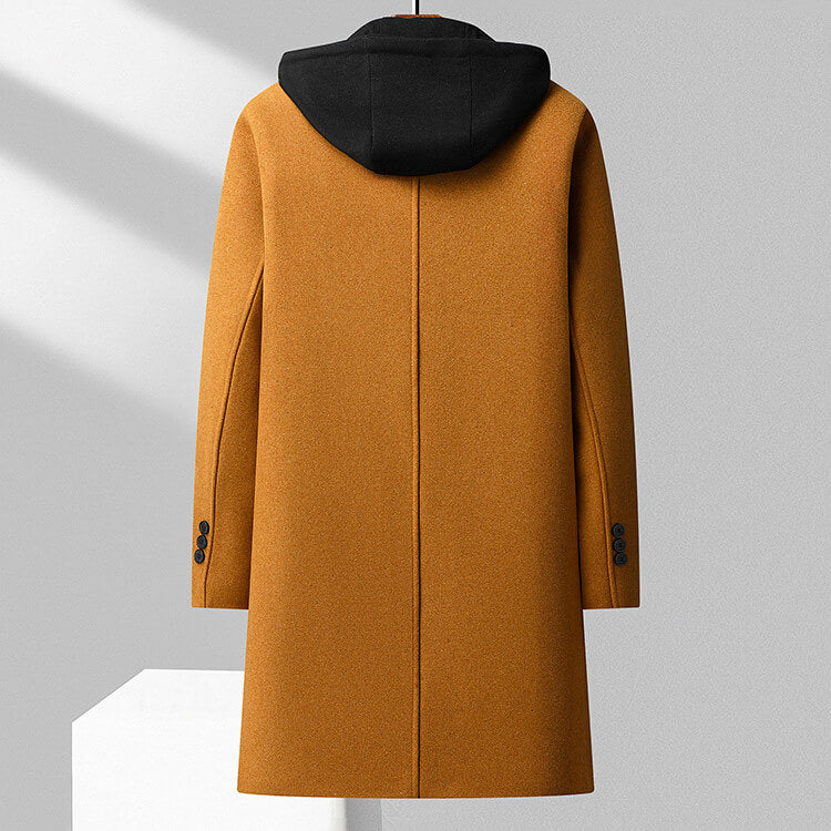 Virgin Wool Overcoat | Hooded Design with Detachable Hood for Winter 4