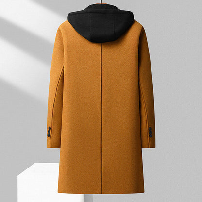 Virgin Wool Overcoat | Hooded Design with Detachable Hood for Winter 4