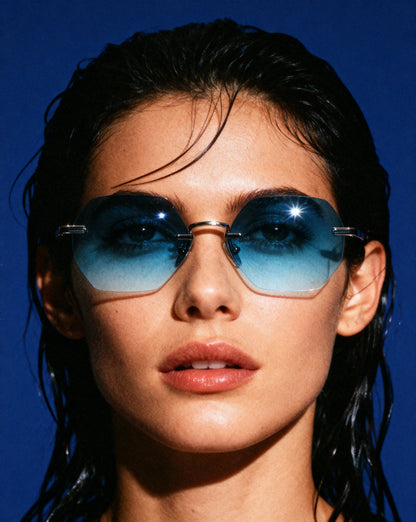 Martin Hexagon Frameless Sunglasses