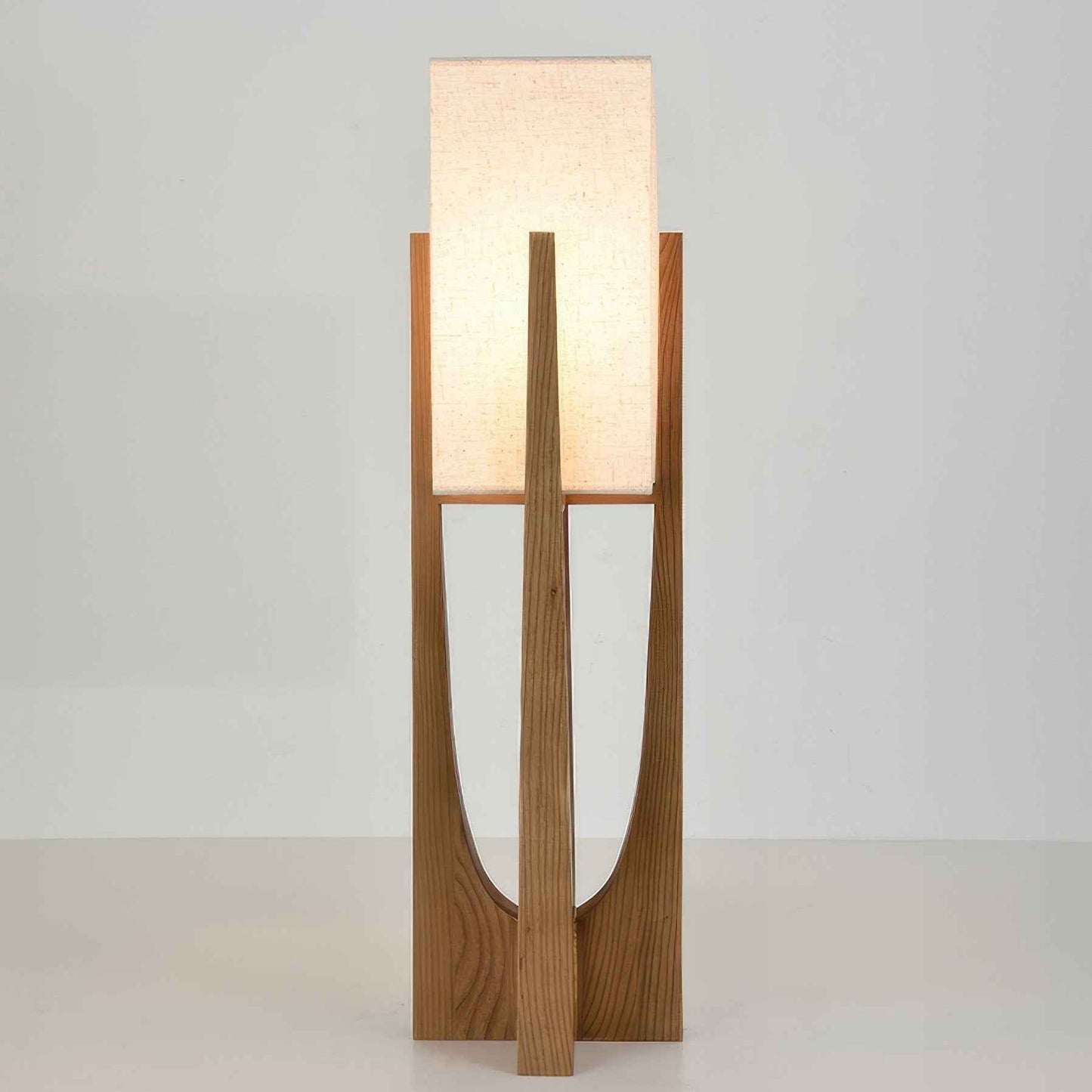 Wabi Sabi Floor Lamp | Handmade Fabric Shade with Wooden Base 7