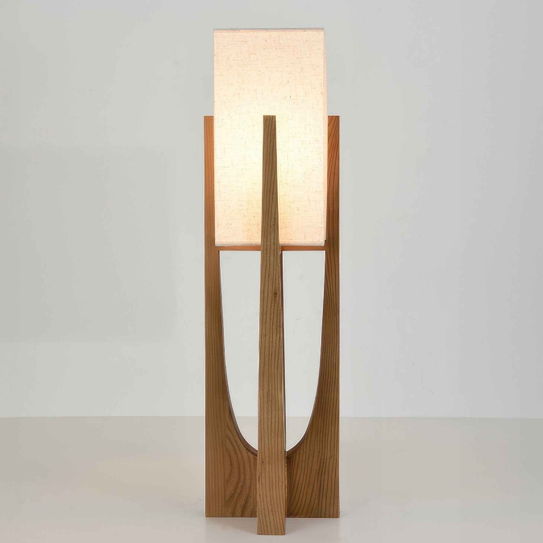 Wabi Sabi Floor Lamp | Handmade Fabric Shade with Wooden Base 7