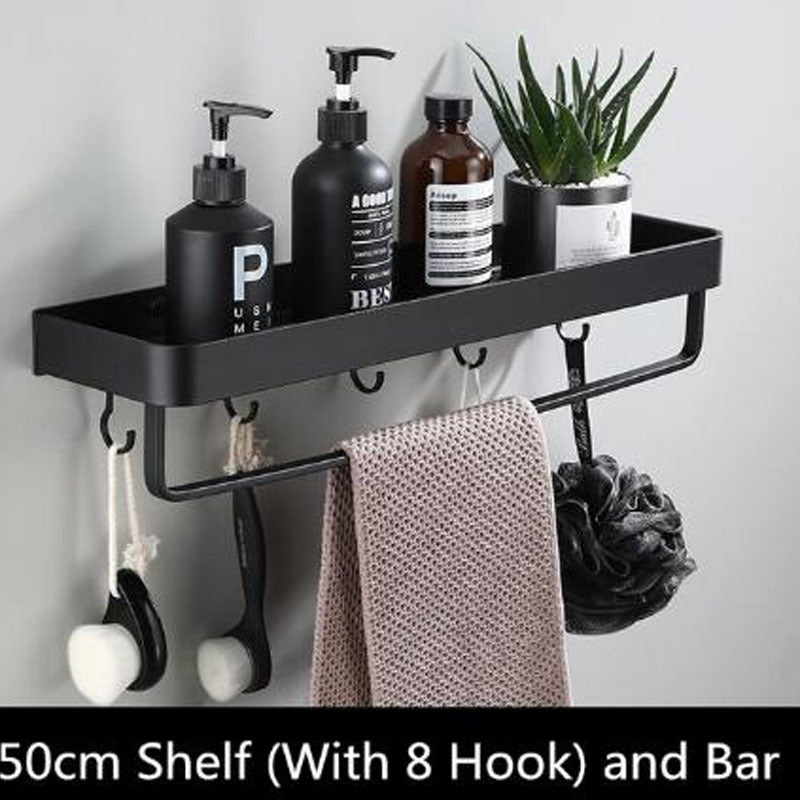 Wall Shelf | Durable Black Space Aluminum Design for Modern Bathrooms 9