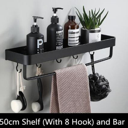 Wall Shelf | Durable Black Space Aluminum Design for Modern Bathrooms 9